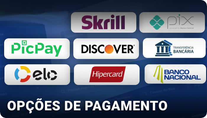 Formas de pagamento no app Betano - Pix, PicPay, Discover, Elo, Hipercard e mais